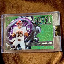 Wild Card 2026 QB1 On The Clock Ty Simpson Rookie Serial Numbered 7/9 Football