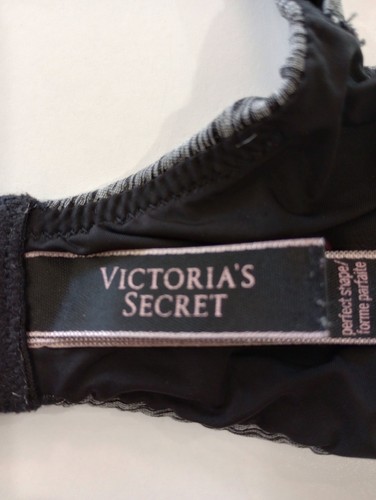 Sujetador Victoria's Secret para mujer 34DD gris a rayas forrado acolchado con aros - Imagen 3 de 4