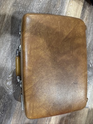 Vintage American Brand Briefcase With Number Lock File Folder Inside Brown
