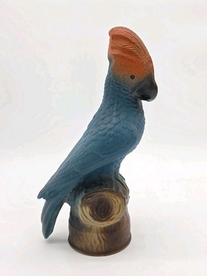 Antique Tiffin Art Deco Glass Parrot Bird Orange & Blue Lamp Shade