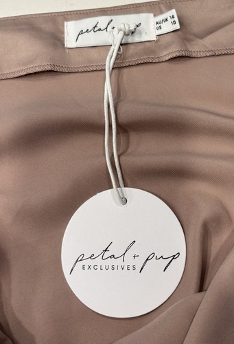 PETAL & PUP (NWT) Cyprus Midi Slip Dress 10 Gold Elegant Feminine Romantic Chic - Picture 13 of 21
