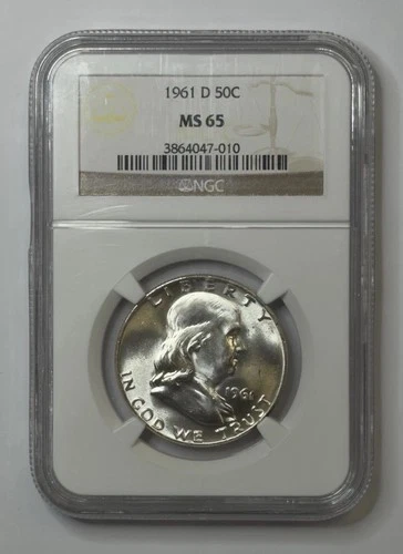 1961-D 50c Ben Franklin Half Dollar NGC MS65 ** TH7010