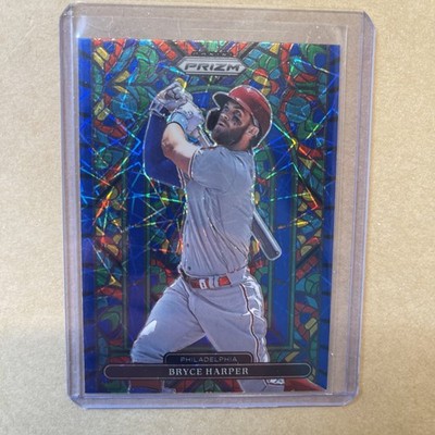 2022 Panini Prizm - Stained Glass Bryce Harper #SG-4 Blue Velocity Prizm