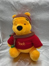 Disney Winnie The Pooh Bear Plush Stuffed Christmas Holiday Hat Scarf Mattel 15