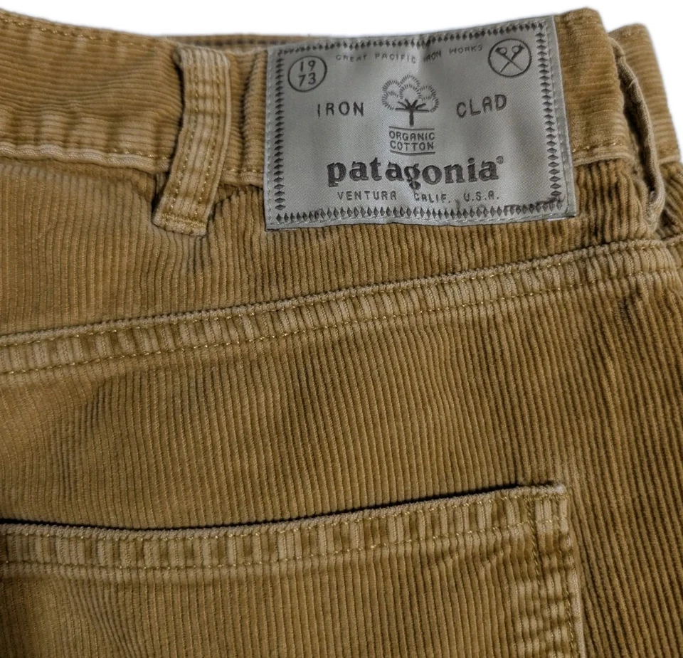 Pantalones de Pana Patagonia Revestidos de Hierro 36x34 Ajuste Regular Algodón Orgánico Tostado Dorado Foto 2 de 4