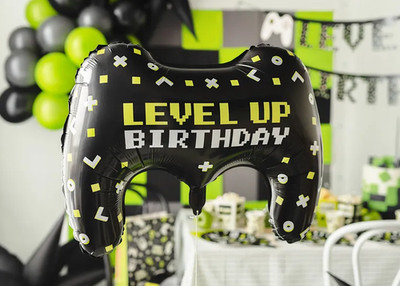 LEVEL UP BIRTHDAY Folienballon Controller 72x52cm
