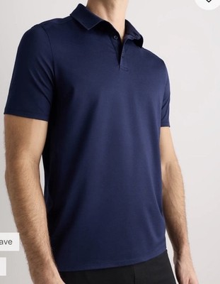 Quince Men's Flow Breeze performance Polo Shirt Men's XL Navy Blue NEW w TAGS