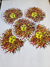 5 Super Rare Orig Kona Surf Co 3 3/4 Sun Face Rays 1960s 1970s Replica Stickers
