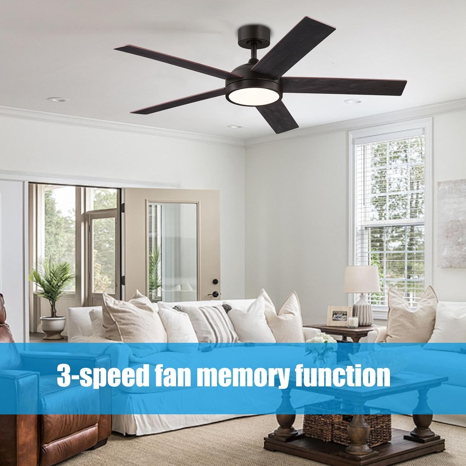 54 Inch Ceiling Fan with Light and 54 Oil Rubbed Bronze, Bronze 