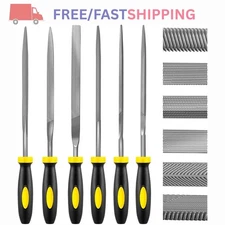 6pc Needle File Set 4" Metal Wood Jewelry Tools – Flat Round Triangle Square Kit