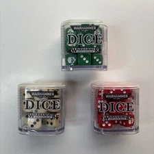 Warhammer 40k Age of Sigmar Dice Lot of 3 sets  NEW! Red, White, Green Sealed!