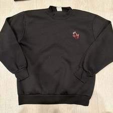 VINTAGE HILL CREW FLEECE SWEATSHIRT MADE IN USA ( MENS S ) BLACK “steady Motion”