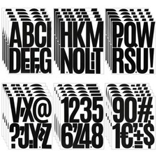 30 Sheets 5 Inch Vinyl Letters Stickers Black Large Alphabet and Number