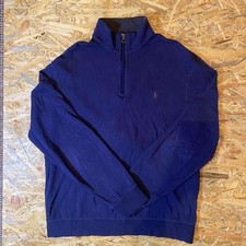 Navy blue quarter zip sweatshirt preppy loungewear