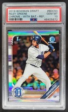 2019 Bowman Draft Riley Greene Chrome Refractor PSA 10 Tigers CG4