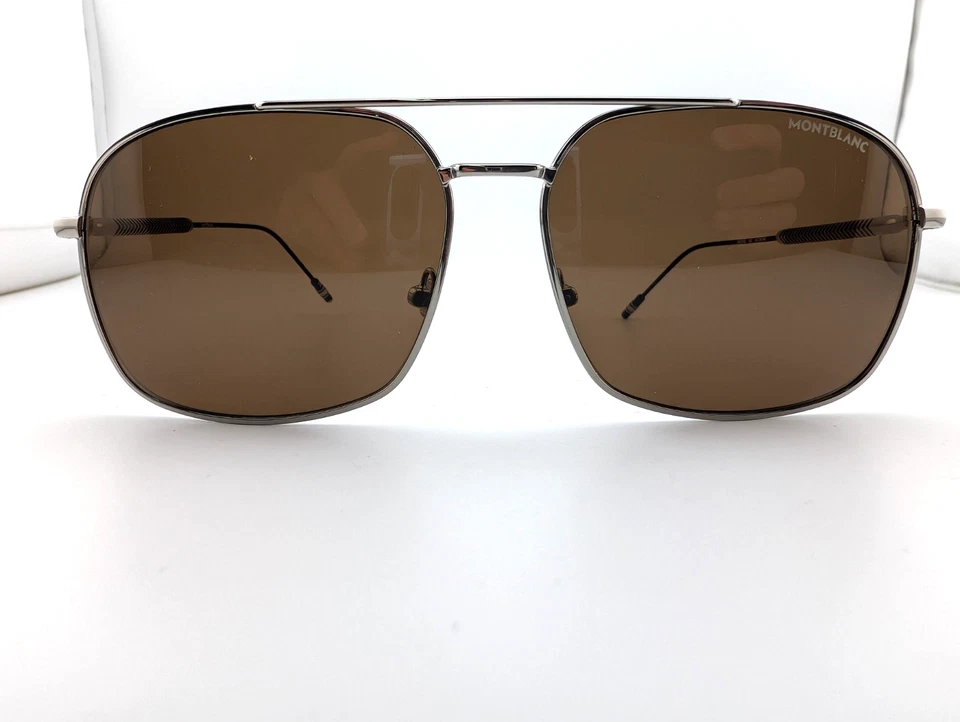 Gafas de sol Montblanc, MB0046S 003 Cat.3 plata pulida, 61-15-145, Japón Foto 2 de 4