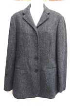Lauren Ralph Lauren 4 Lambs Wool Herringbones Women's Blazer Gray