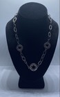 Relios Sterling Silver 925 Filigree Circle Link Necklace Toggle Clasp 20" — photo 1