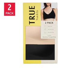 True  Co, 2 Pack - Women's Wirefree Triangle Bra