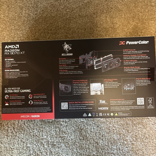 AMD Radeon RX 9070 XT PowerColor Hellhound 16GB GDDR6 GPU - 第 2/3 張圖片