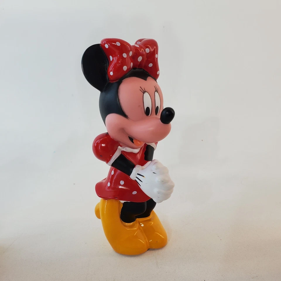 Lot Vintage 1985 Disney Sitting GOOFY Mickey Minnie Mouse Squeaky Toy 6" Rubber - Image 4 of 4