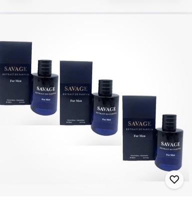 Set Of 3 Savage Extait de Parfum Men's cologne 3.4 Fl. Oz. Natural Spray
