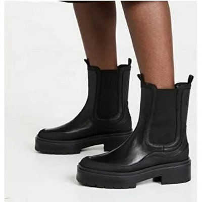 Sam Edelman Lulia Chelsea Boot Womens 10 Black  Platform Lug Sole Leather