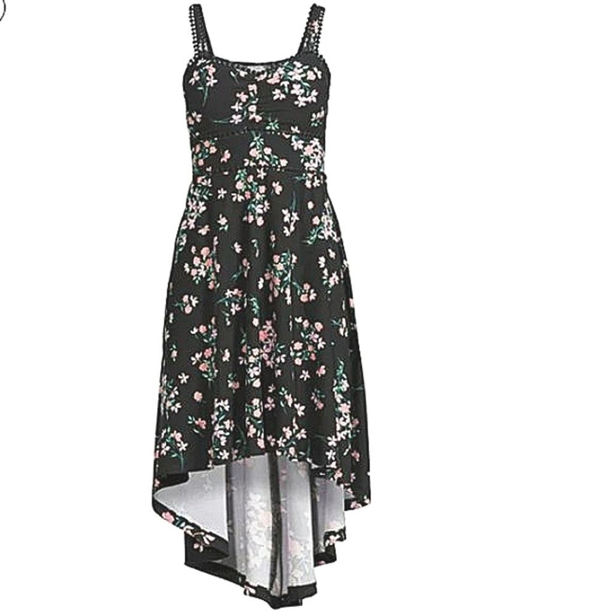 boho dresses homecoming Women 3X High-Low Dress Dark Florals Plus Size Stretch Soft NEW boho formal outfit