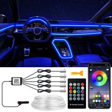 Interior Car Lights 5 in 1 RGB Ambient LED Strip 236 Inches Fiber Optic App