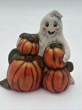 Halloween Ghost Pumpkin Decor Figurine Fall Harvest Autumn Tabletop