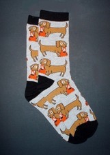 Women  s Gray Dachshund Trick or Treat Halloween Socks