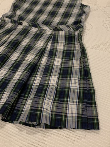 Girl’s Rifle Official Schoolwear Uniform Dress Pleated Blue/Green Plaid Sz 7 Reg - Picture 3 of 10