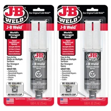 J-B Weld Original Steel Reinforced Epoxy Syringe, High Strength, 2 Pack, Dark Gr