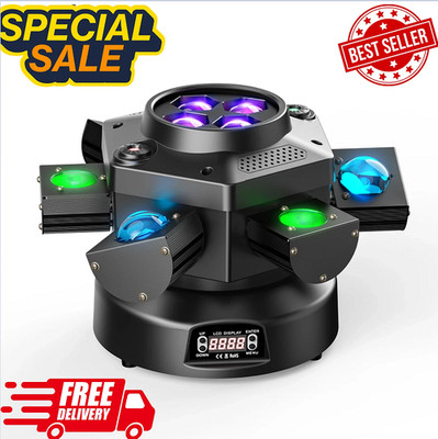 200 W RGBW 6 Arme drehbare Laserlichter DJ Bühneneffekt PartyClub Gobo Disco UK-Stecker