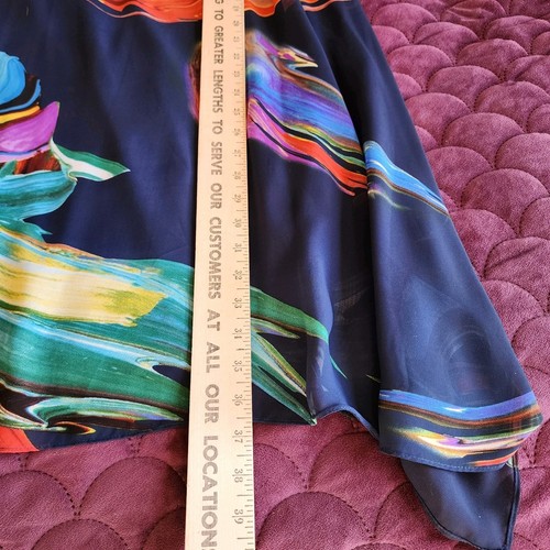 NWT $79 Signature By Robbyie Bee 14P Sleeveless Midi Dress Floral Navy - Picture 9 of 10