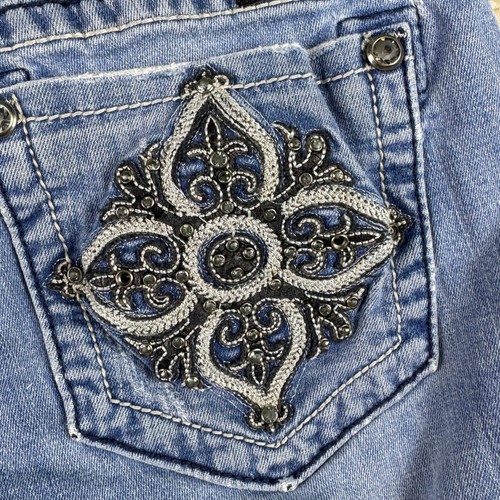 Miss Me Embellished Pocket Jeans Size 29 Denim Ripped Distressed - Picture 17 of 21