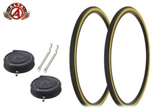 ALTA BICYCLE 27x 1 1/4 BLACK/GUM TIRES ZIGZAG TOURING w/33mm SCHRADER Tube (6pc)