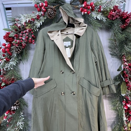 SOPHISTICATED WOMEN Rain Coat Size 4 Green Long All Weather Jacket NEW With Tags - Picture 6 of 18