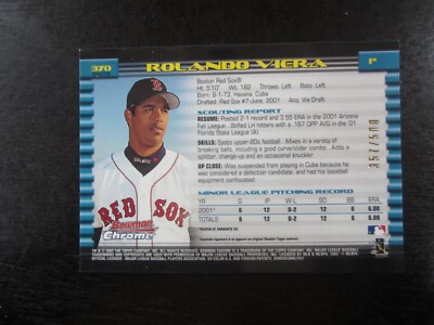 2002 Bowman Chrome Refractor # 370 Rolando Viera Card (B62) Red