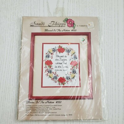 Sandi Phipps Blessed Is The Nation Counted Cross Stitch Kit 14 Count # 520 Craft