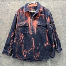 Timberland Shirt Men Medium Blue Navy Corduroy Button Down Vtg Cotton 90s Heavy