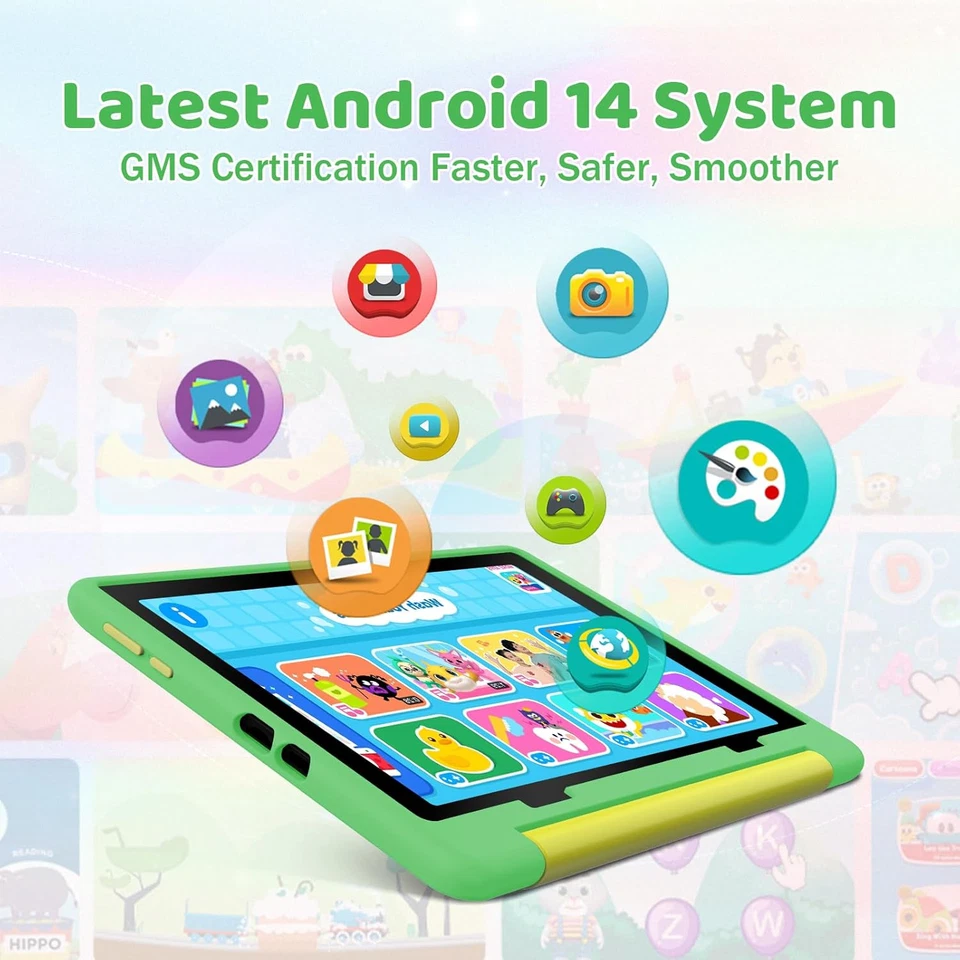 Kids Tablet 10 Inch Android 14 Tablets for Kids with 1280 * 800 IPS Display, 14G - Image 2 of 4