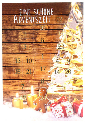 Adventskalender als Weihnachtskarte Karte Weihnachten Grußkarte Kalender 24 Tage