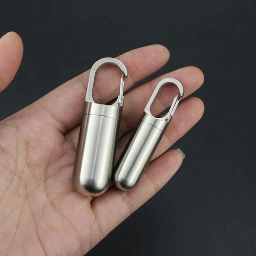 .Waterproof Pill Container Keychain Holder Bottle Container Keepsake Box Tool US - Picture 8 of 14