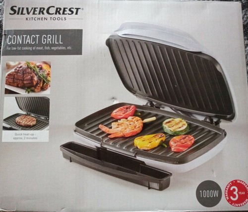 Silvercrest Contact Grill 1000w White New Boxed Unused