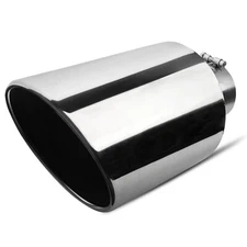 Stainless Steel Exhaust Tip 5" Inlet - 10" Outlet - 18" Long Polished Tailpipe