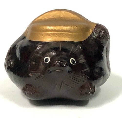 Japanese Tanuki Ceramic Raccoon Dog Statue Vintage Pottery Paperweight Souvenir - Picture 3 of 8