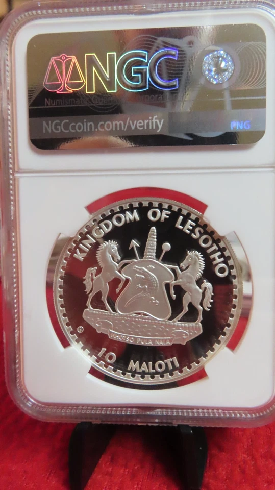 1982 Lesotho South Africa World Soccer Football Player & Net NGC PR PF 70 ultra - Image 4 of 4