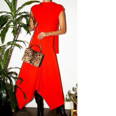 NWT Proenza Schouler Mock Neck Crepe Maxi Dress Size