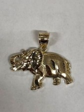 10K SOLID YELLOW GOLD ELEPHANT PENDENT
